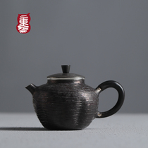 Yidongzhai silver pot 9999 sterling silver home bubble teapot handmade Japanese small teapot Japanese kung fu tea set
