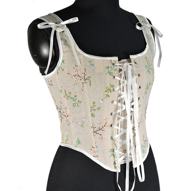 21639 French small floral strap fishbone bra short vest BustierCop early spring new style