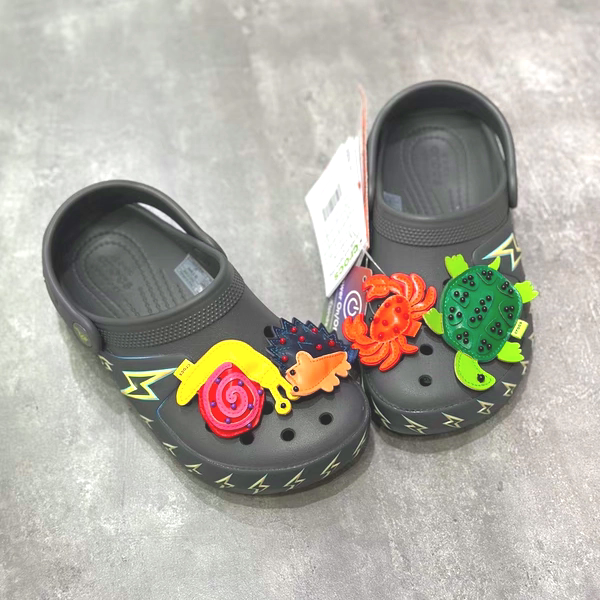 Crocs in Stock Lightning Led Classic Boys' Shoes 213186 Light-Up Flat Beach Clogs