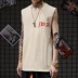 Áo vest nam mùa hè 2019 in chữ cotton cổ tròn phiên bản Hàn Quốc áo thun không tay vest vest ngang vai - Áo vest cotton áo ghi lê Áo vest cotton