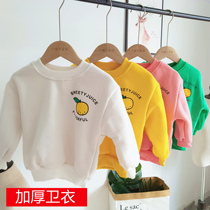 Female baby autumn sweatshirt T-shirt with children grabbing suede and thickening thickened blouses girls clothing little girls winter hit undershirt