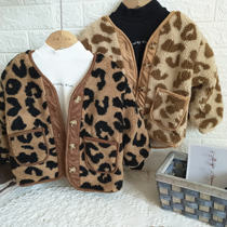 2021 autumn and winter in Korean version Childrens cotton coated cotton padded jacket for male and female BAO WEN lamb wool jacket plus suede thickened woolen sweater