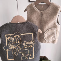 2022 autumn and winter models South Korean childrens clothing Childrens lamb Mao Dang Old duck waistcoat Tong Baby Boy Cartoon Vest Jacket
