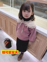 2019 new South Korean childrens fashion girl trendy BU turn over and thickened blouses jacket foreign air slats undershirt