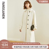 Fan Si Lanen classic wool coat womens winter gentle air quality double-sided wool coat womens medium and long section