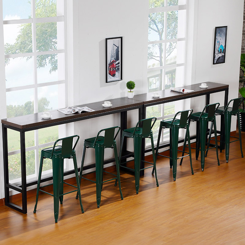 Milk tea shop with table and chairs combined bar chairs High footstool High foot table leaning against wall table Bar clear bar Drinks Sweet Shop