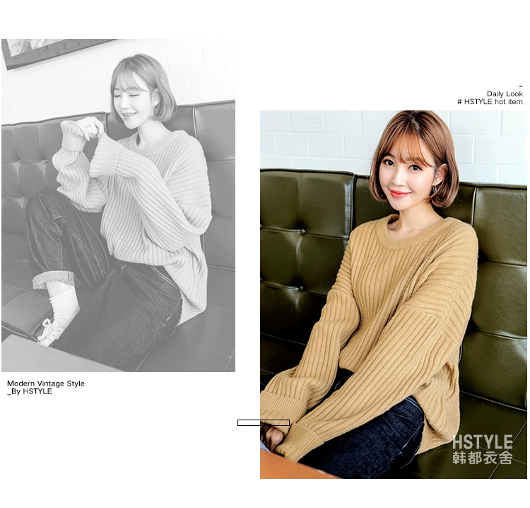 Quần áo Handu 2019 mới mùa thu nữ phiên bản Hàn Quốc của áo len nữ siêu dài tay áo len - Áo / áo thun