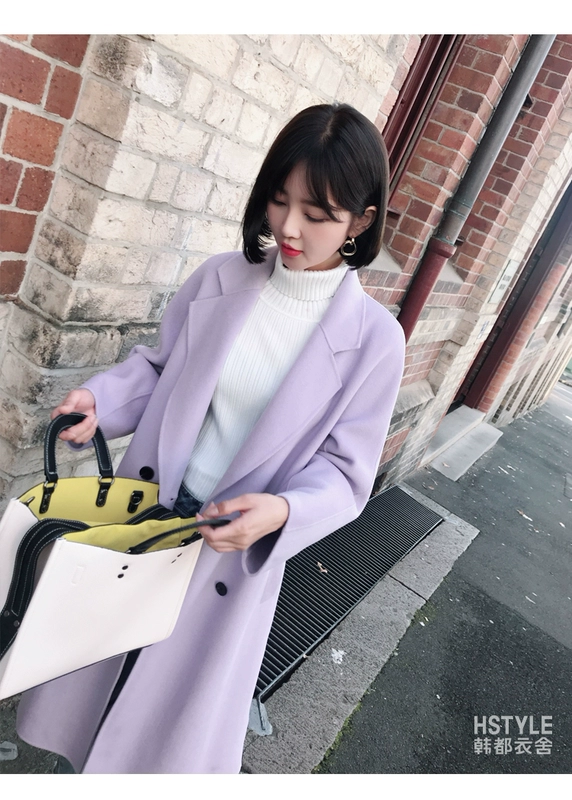 Nhà quần áo Handu 2018 mùa đông mới của phụ nữ Hàn Quốc áo len hai mặt sang trọng OMR8981 - Áo len lót đôi áo khoác mùa đông nữ