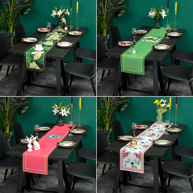 Restaurant table flag rectangular cotton linen cover cloth waterproof and dustproof shoe cabinet cover towel TV cabinet cover cloth hotel bed tail flag