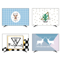 TV Hood dust cover hanging fabric LCD 55 inch 50 curved surface 65 cover fabric computer TV set Wall