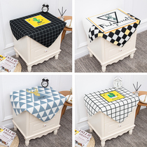 Nordic simple ins Wind waterproof and dustproof bedside cabinet cover square rectangular cotton linen cover towel
