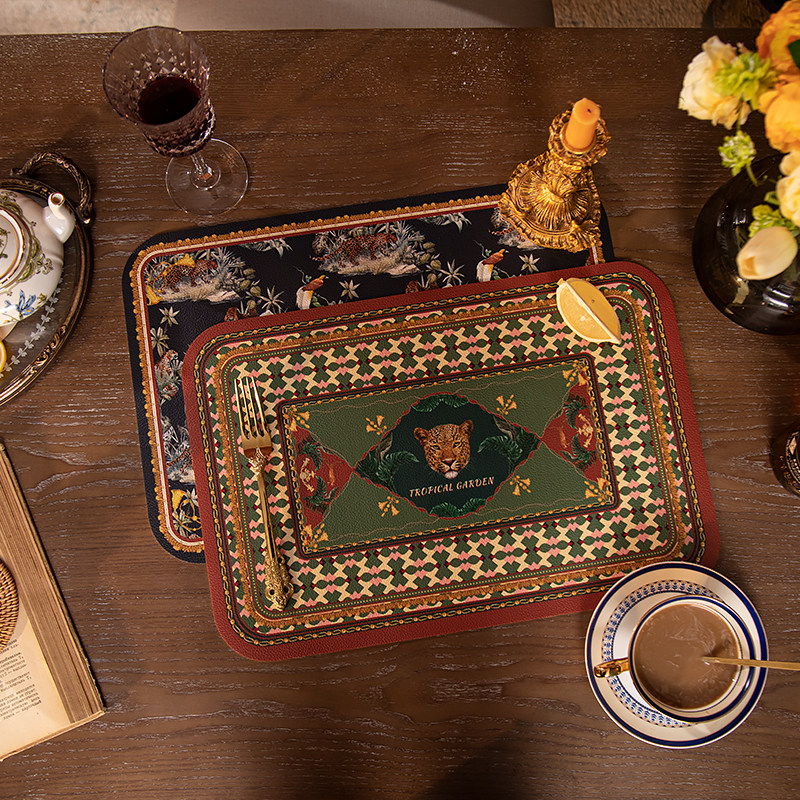 Luxurious American Western Dining Mat free of washing waterproof and anti-oil table cushion Tabletop Thermal Insulation Mat tea cushions Anti-scalding dining mat