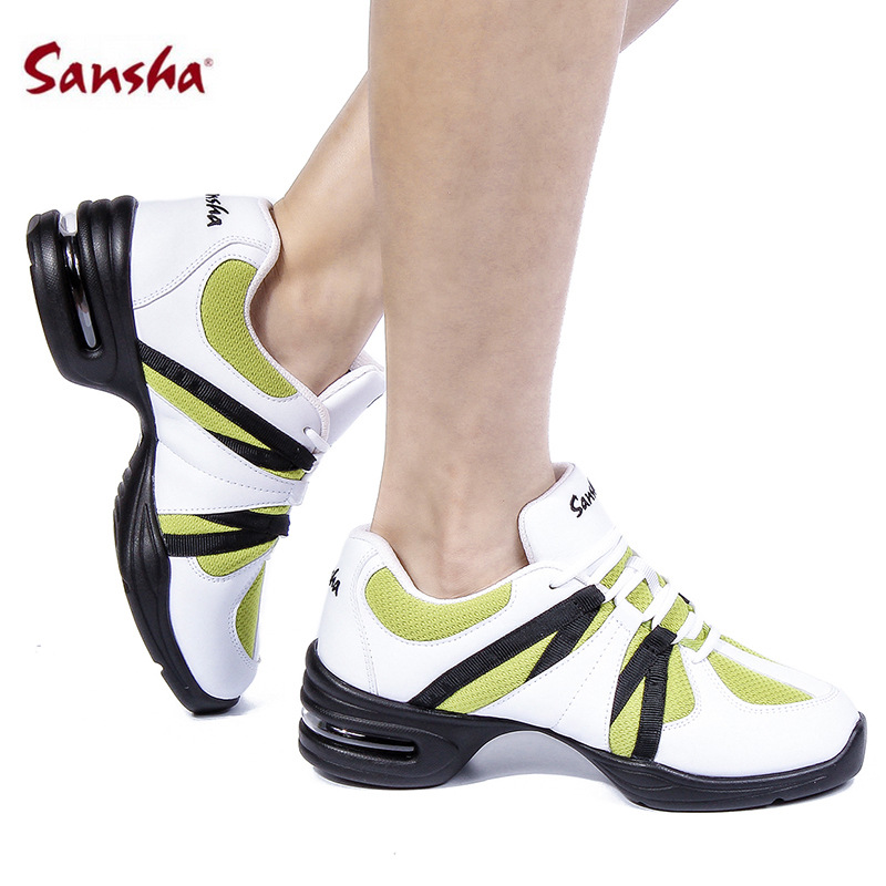 Sand dance shoes green white dancing shoes men's and women's soft-soled jazz shoes