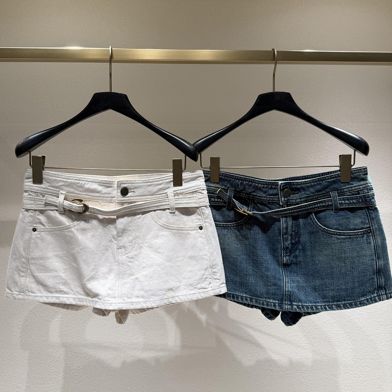 Shenzhen Nanyou High-End Women's Fashion 2026 Summer New Niche Design Washed Short Denim Skirt Pants for Women
