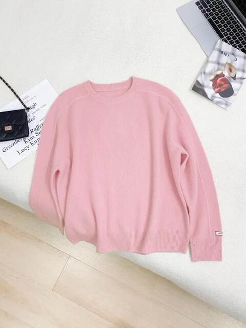 Miss Ye's Slightly Plus-Size Chanel-Style Wool Knit Sweater, 2024 Winter New Korean Version, Large Size Versatile Sweater