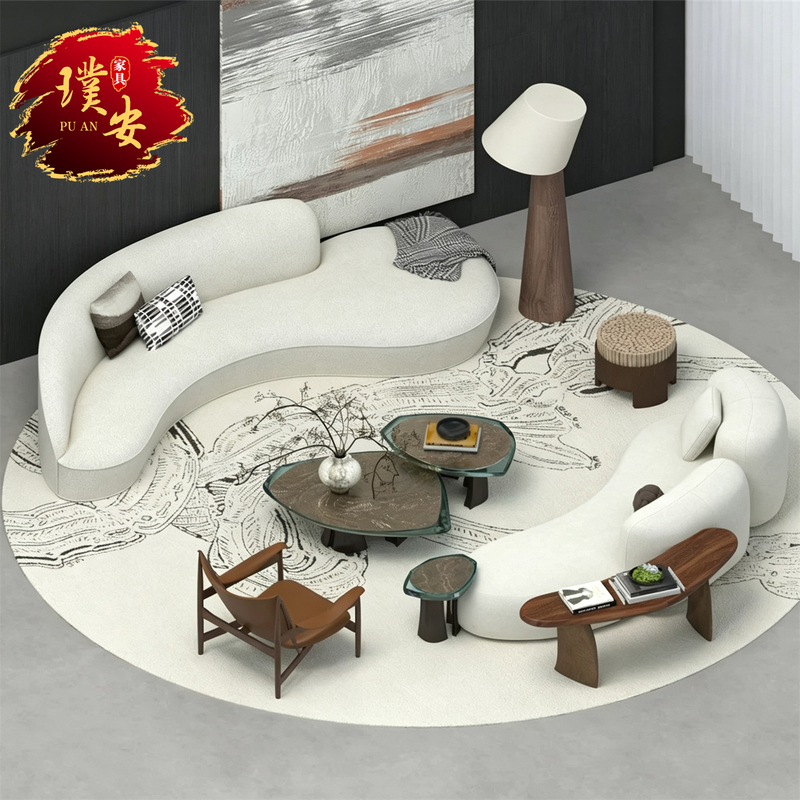 Hotel Lobby Sofa, Sales Office Negotiation Area, Beauty Salon Lobby Model Room, Curved Sofa Set