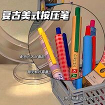 Kano original Korean version retro American splicing Thins qualified press-in-motion pen suit black pen student