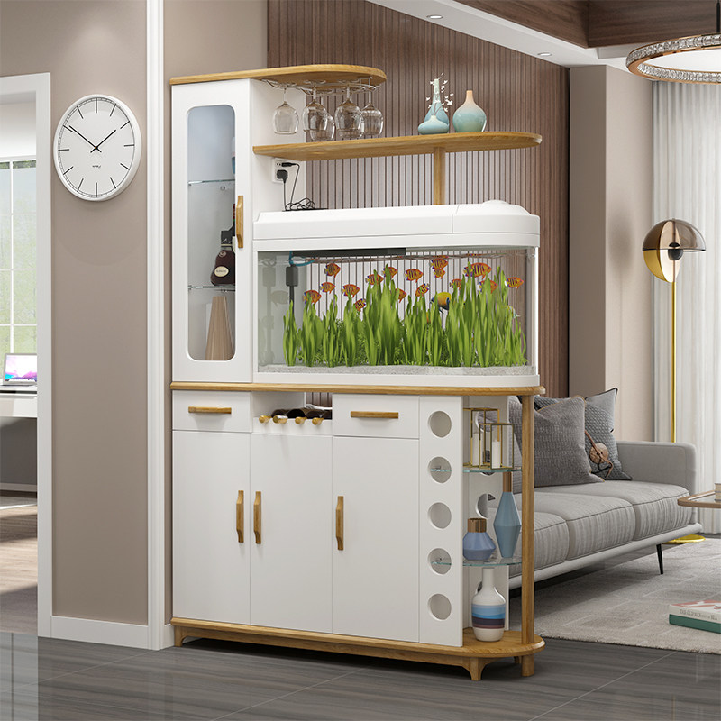 Living room fish tank partition cabinet entrance cabinet shoe cabinet integrated partition screen simple modern wine cabinet between the hall cabinet locker