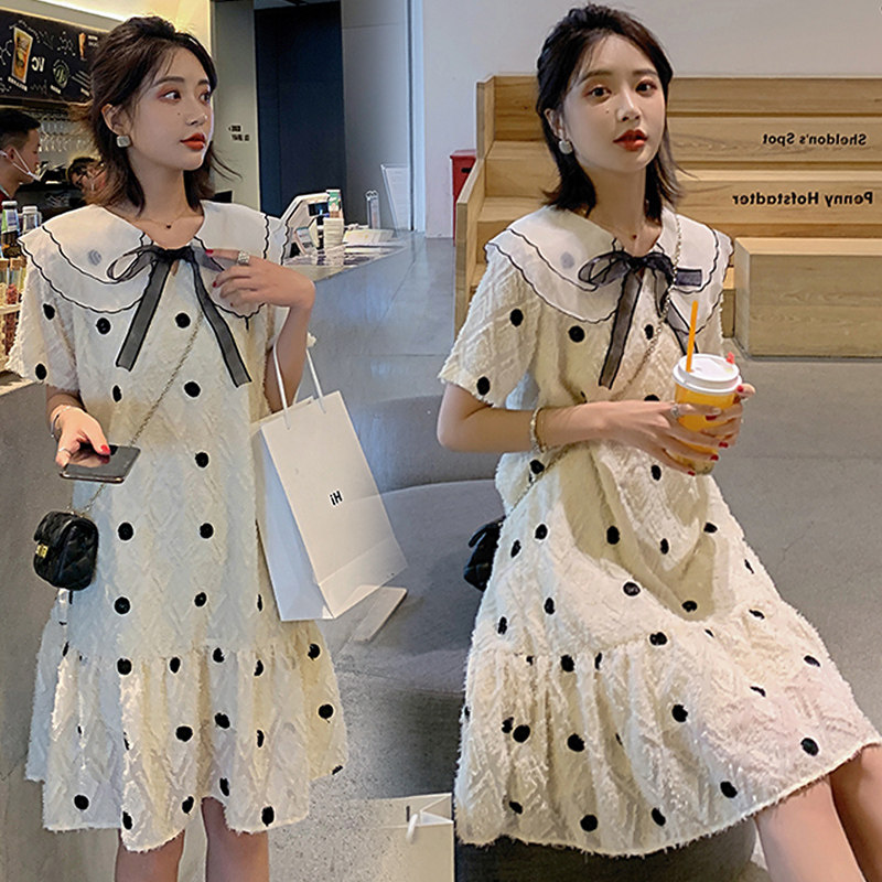 Pregnant women summer dress fashion net red pregnant women skirt long version of tide hot mom personality foreign maternity dress out