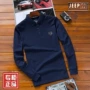 JEEP nam cao cấp áo sơ mi POLO cotton áo thun cotton rộng co giãn dài tay áo sơ mi mùa thu cỡ lớn áo phông nam có cổ