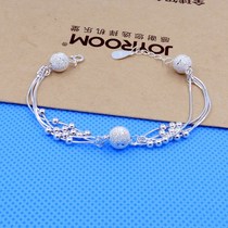 Gold Shop 990 Snake Bone Transit Pearl Pure Silver Bracelet South Korea Fashion Womens Handring 2018 New Frosted Delivery Man