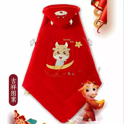 Newborn spring and autumn big red plus thin cotton huddle newborn baby cotton summer bag blanket quilt supplies