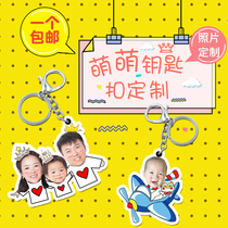 Acrylic keychain private custom cartoon body keychain pendant Couple girlfriends pet photo customization