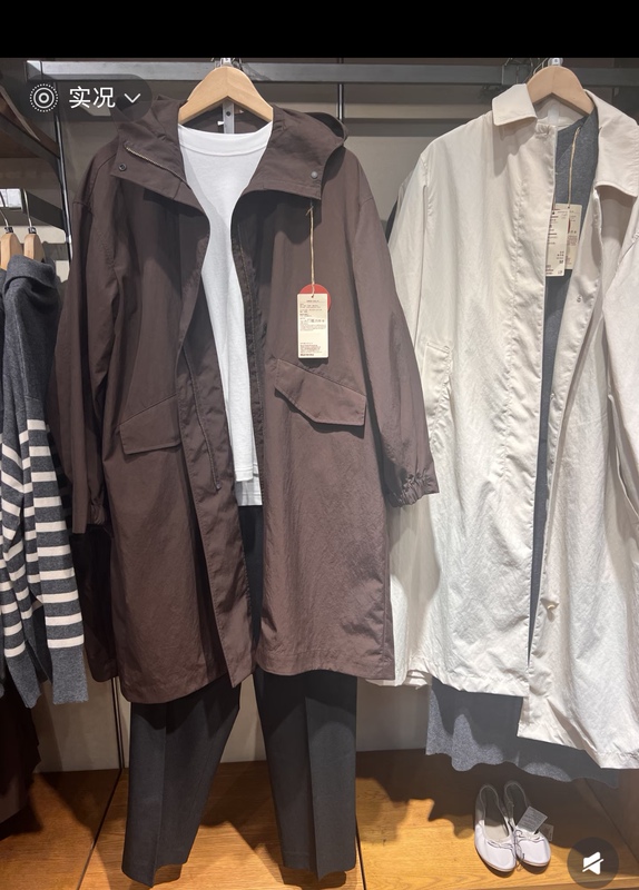 2025 Autumn Unprinted Brand Same Style Women's Water-Resistant Uv Protection Hooded Long Coat Loose Jacket