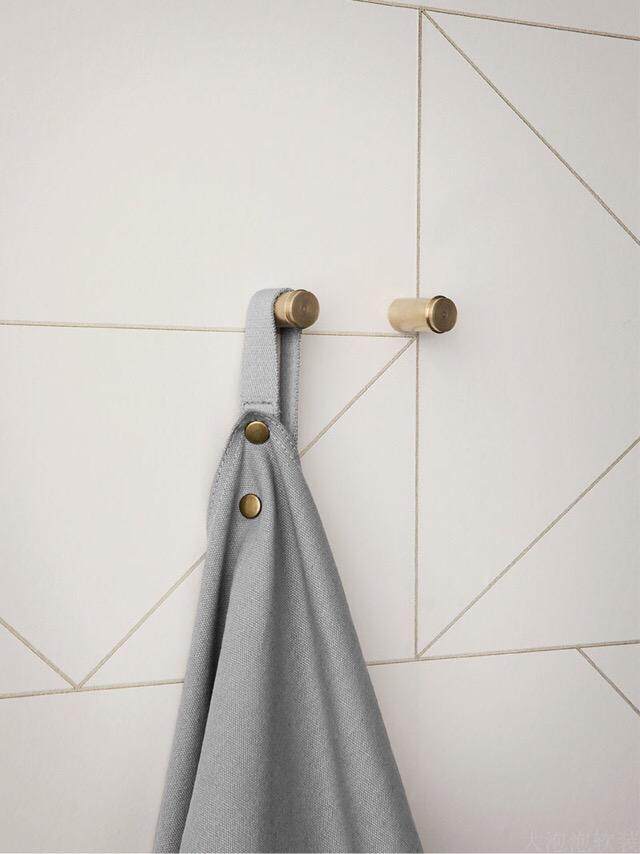 Nordic Danish living room porch brass designer creative coat hanging round single light luxury coat hook hanging hook