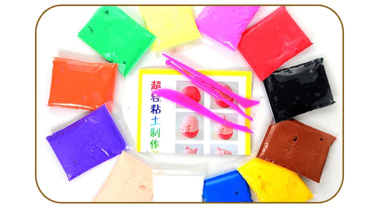 [12 màu đất sét siêu nhẹ] Đất sét không gian 3D plasticine đất sét sét không độc hại nhà máy Ruibei bán hàng trực tiếp do choi tre em