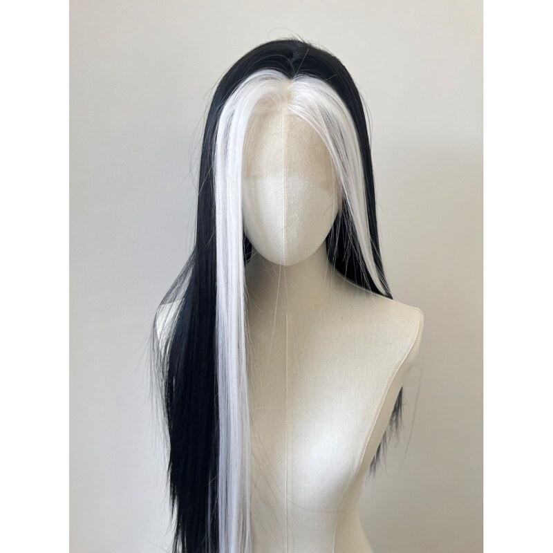 Flat Head Xiao Xu 13×4 Hand-Crocheted Lace Hairline Bangs Dyed with Random Parting Cos Wig Base