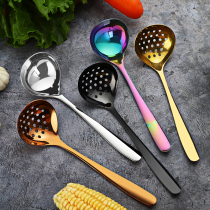 304 stainless steel soup spoon thickened hot pot colander set net red large long handle soup filter household drinking spoon