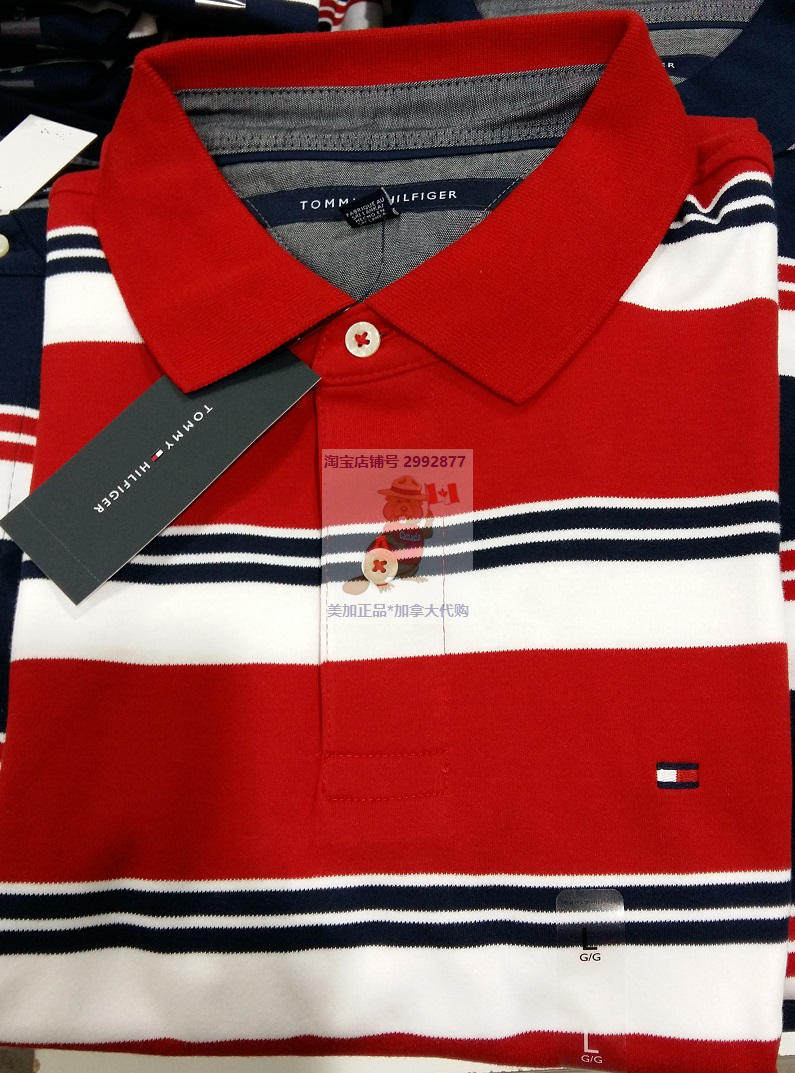 TOMMY HILFIGER Classic Edition Solid Color Striped Multicolor Tommy Men's Men's Short Sleeve POLO Shirt T-Shirt