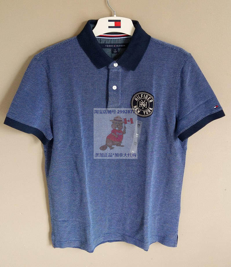 TOMMY Single Piece Collared 3 pieces straight postman version Canadian Tommy men's men's short sleeve POLO shirts T-shirts