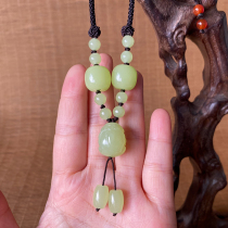 Xinjiang and Tian Yuseed material Yellow mouth stock Lock Bone Chain Ladys Jade Transfer Pearl Necklace adjustable hanging chain