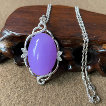 Old Pit Ice Seed Violet Emerald A Stock s925 Silver Studded Necklace Womens Jewelry Jade Small Pendant Pendant