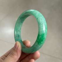 Jade bracelet Bing Waxy seed Yang green floating green jade bracelet Myanmar jade green jade womens bracelet
