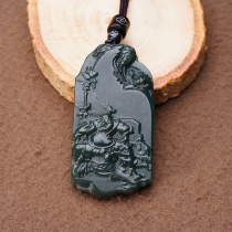 And Tian Yuseed stock Qingyu Guan Gong jade Jade Medal Mens Martial Arts God Hang Jade Pendant Sweater Necklace Jewelry Jade Necklace
