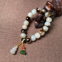 And Tanyu Old-type Pearl Handmaid string Womens Black Leather Seeds Playful men and women Bracelet 11 *13mm Fashion 100 lap jewels