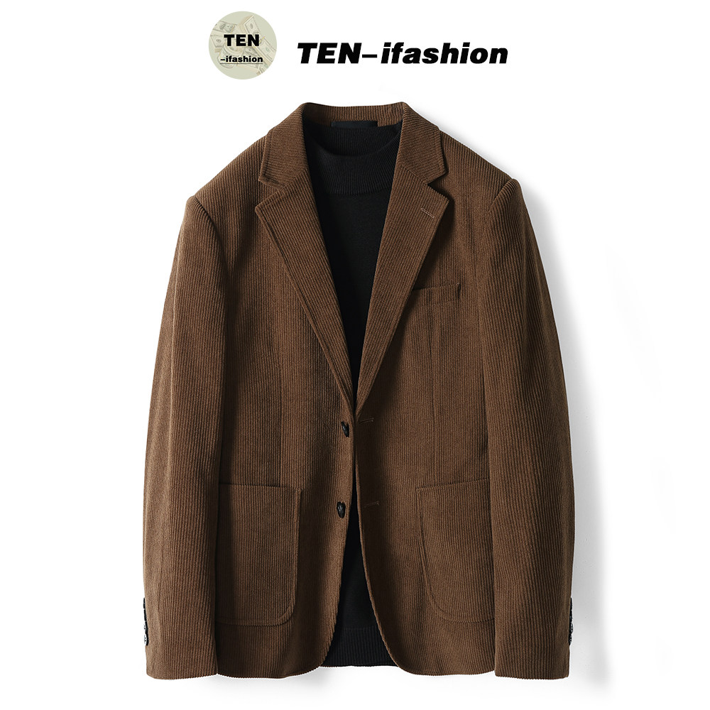 Winter new light Core suede suit jacket men's body Han version trendy Inn Wind advanced senses Western-style thick single West-Taobao