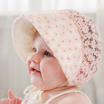 Summer baby sun-shading hat Spring and autumn slim in sun hat baby girl baby princess cap hollowed-out child sun hat