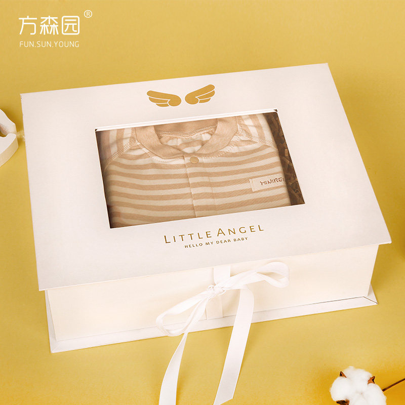 Fangsen Garden Gift box baby newborn flip box gift box set mother and baby PVC carton gift