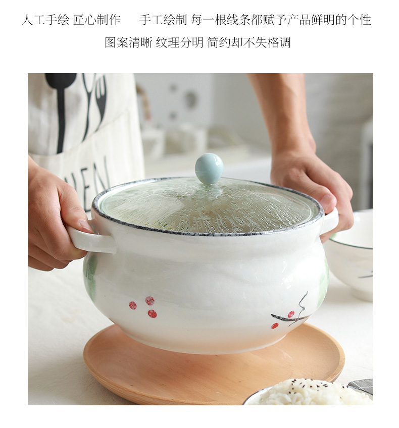 Home to eat bread and butter of jingdezhen ceramic rainbow such use large bowl soup bowl creative contracted Japanese under the glaze color tableware