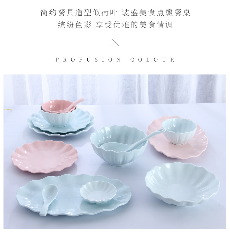 Home to eat bread and butter plate combination of jingdezhen ceramic large 0 Japanese creative contracted the noodles soup bowl dishes