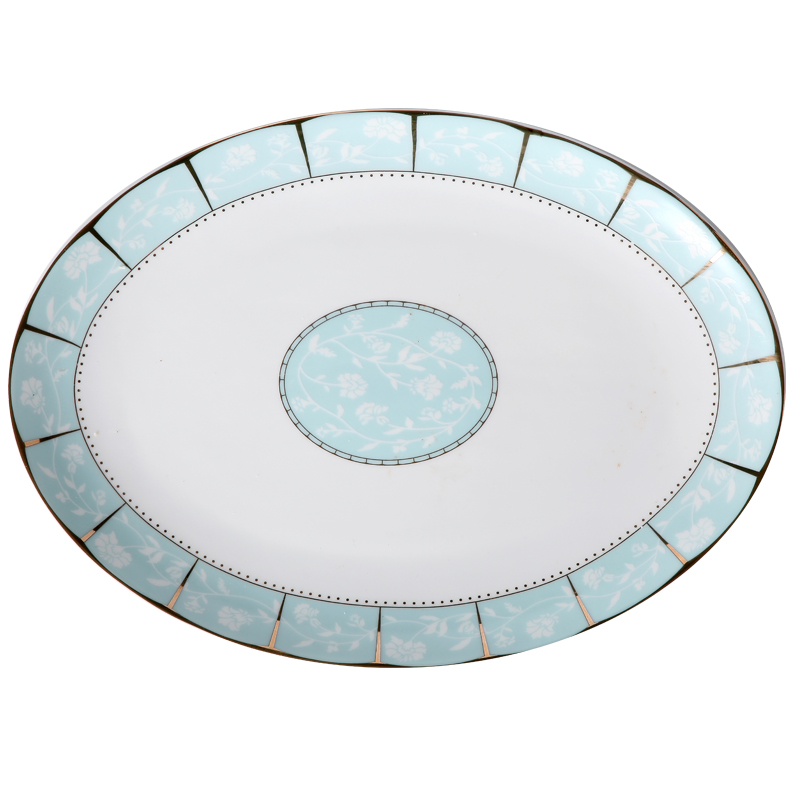 Jingdezhen ceramic steamed fish dish home new large food dish creative contracted dishes ipads porcelain tableware