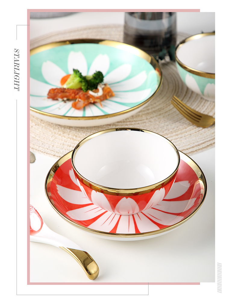 Japanese ceramic dish dish dish household creative web celebrity dish fish dish, tableware breakfast dish soup plate of jingdezhen