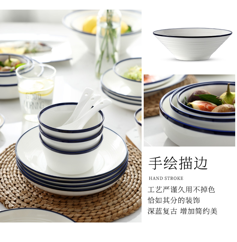 Dishes suit household under the glaze color Dishes simple Japanese bowl combined new ipads China jingdezhen ceramics tableware