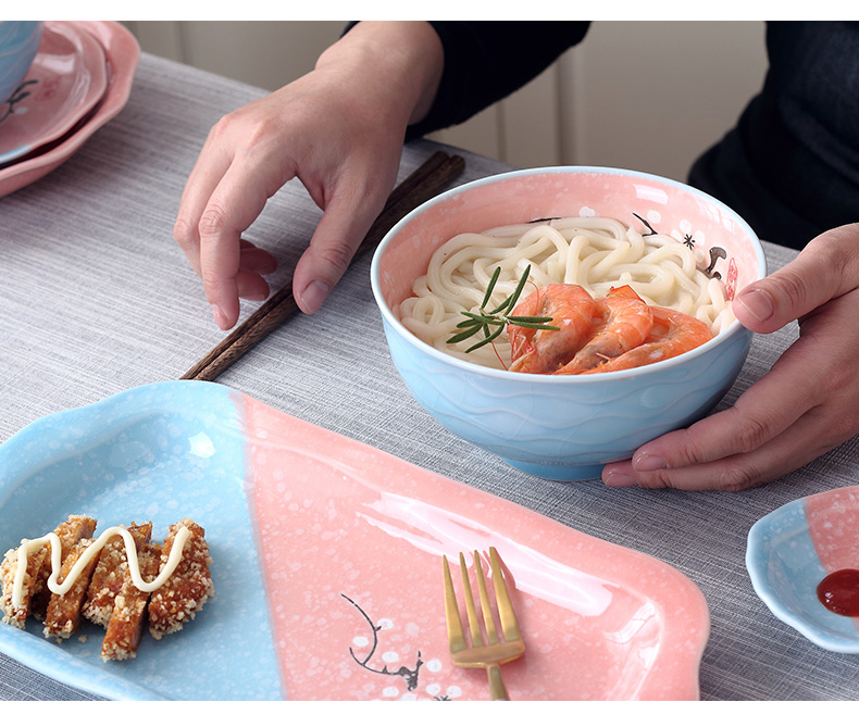 Jingdezhen ceramic bowl home eat rice bowls a single large rainbow such as bowl bowl creative Japanese contracted ipads porcelain tableware
