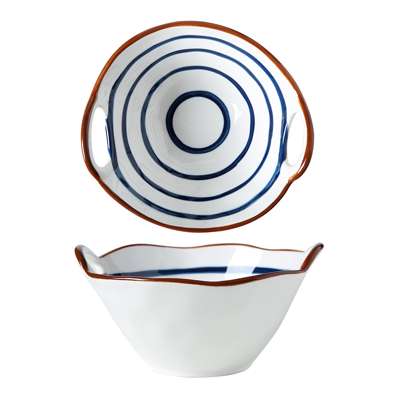 Japanese household ceramic bowl ears pull rainbow such use creative move hat to eat rainbow such as bowl bowl of soup to use a single network red tableware