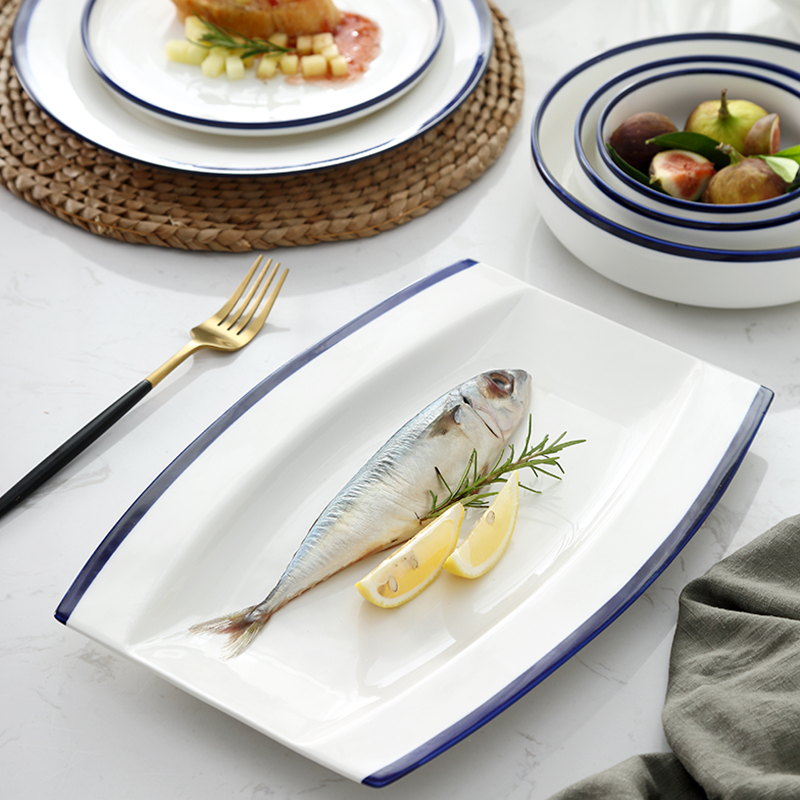 Dishes suit household under the glaze color Dishes simple Japanese bowl combined new ipads China jingdezhen ceramics tableware